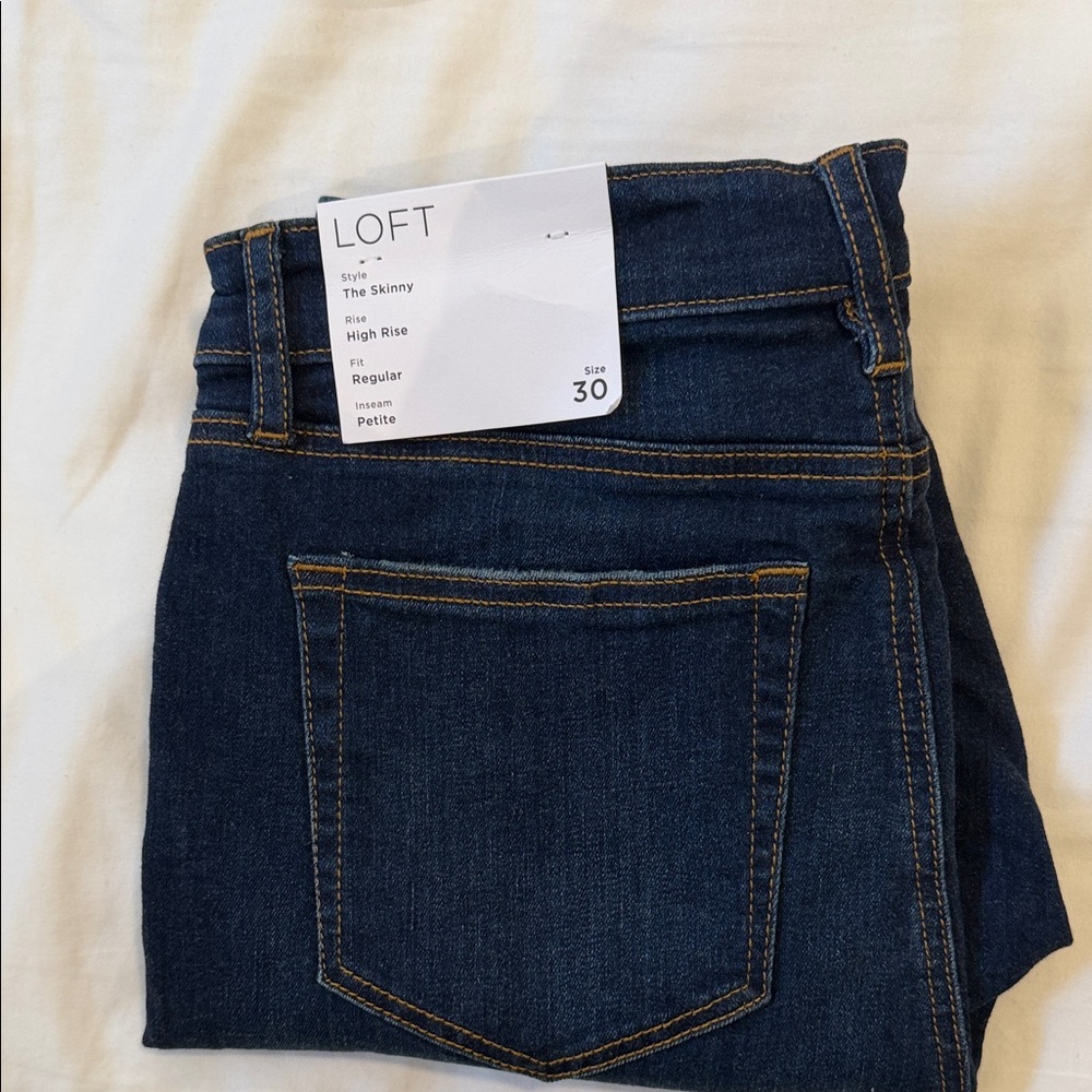 LOFT Petite The Skinny Jeans - Deep Indigo - Size 30P